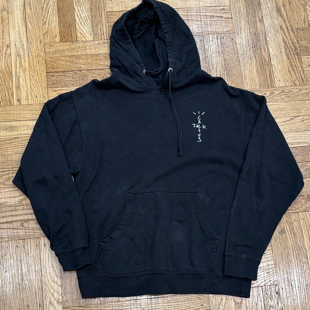 Classic Black Hoodie with Subtle Graphic